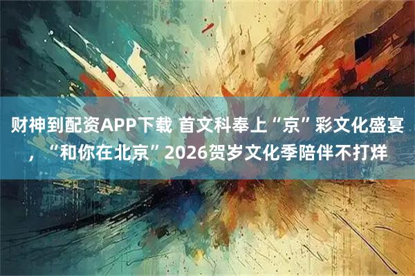 财神到配资APP下载 首文科奉上“京”彩文化盛宴，“和你在北京”2026贺岁文化季陪伴不打烊